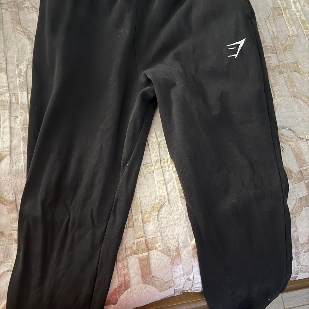 Gymshark Black joggers with White Logo